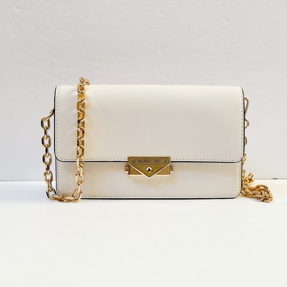 Michael Kors CECE Medium Shoulder Crossbody Bag Clutch Optic White - Picture 1 of 10